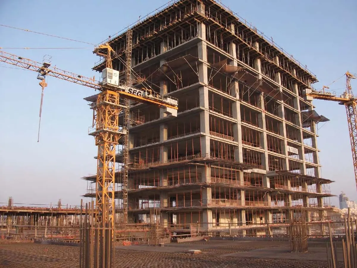 Structure under construction — historical photograph